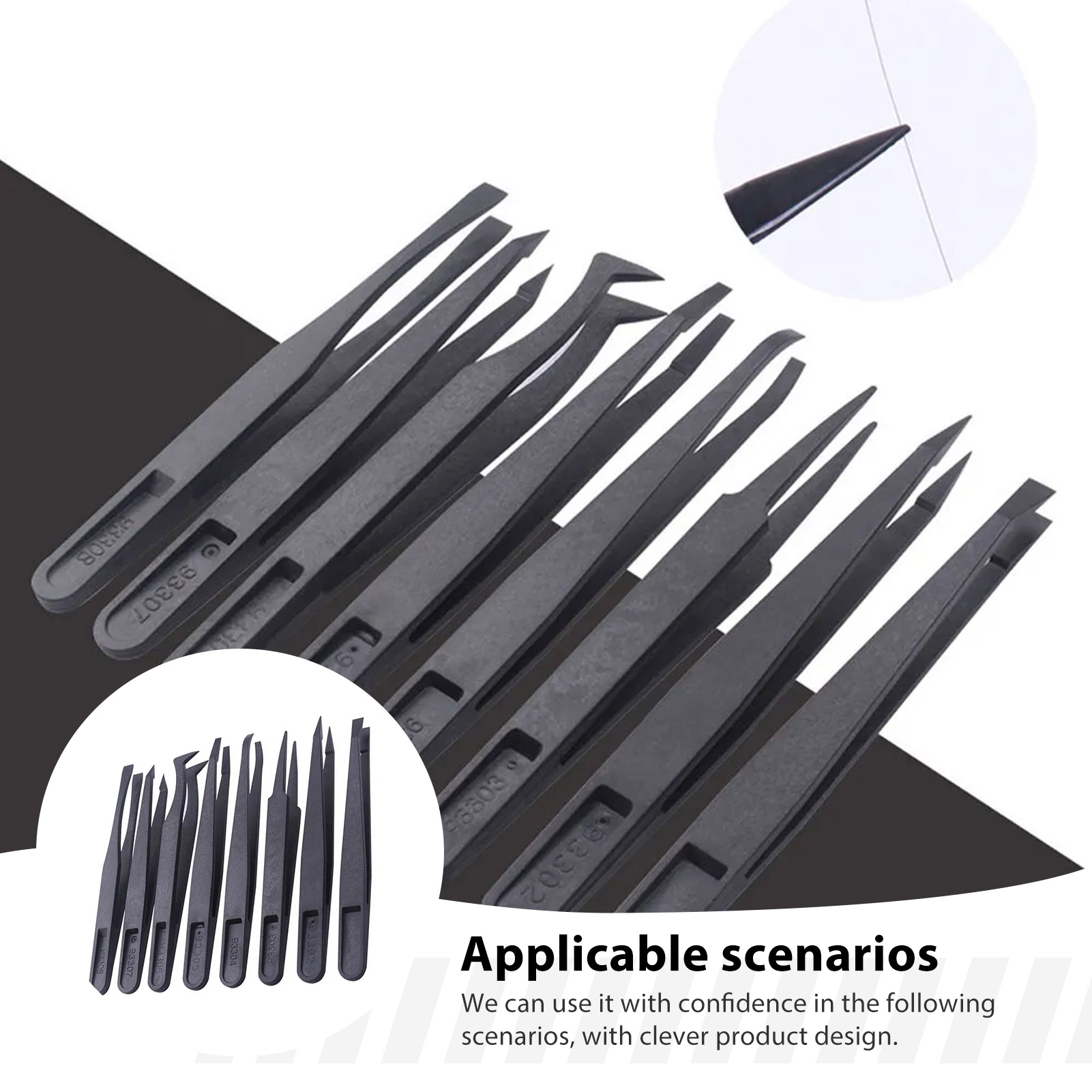 Model Kit Tweezers - 8pcs 탄소 섬유 핀셋 세트 모델
