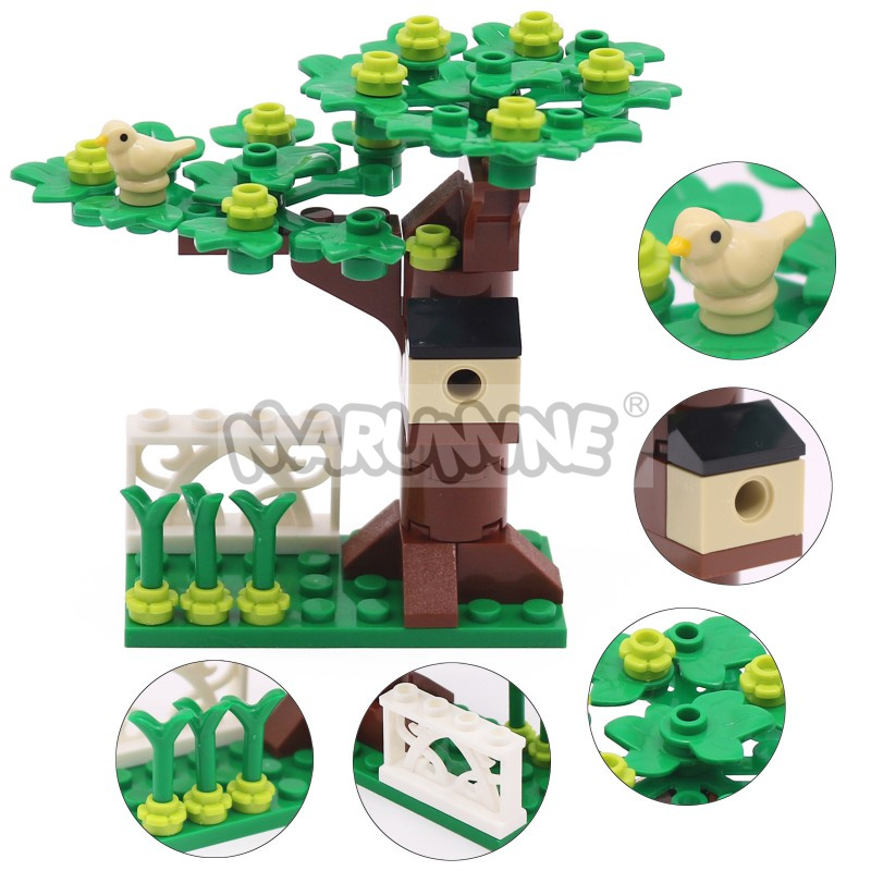 마루미네 소형 입자 MOC 브릭 트리 하우스 세트 (새 - Model Kit Companies 리뷰 및 가격